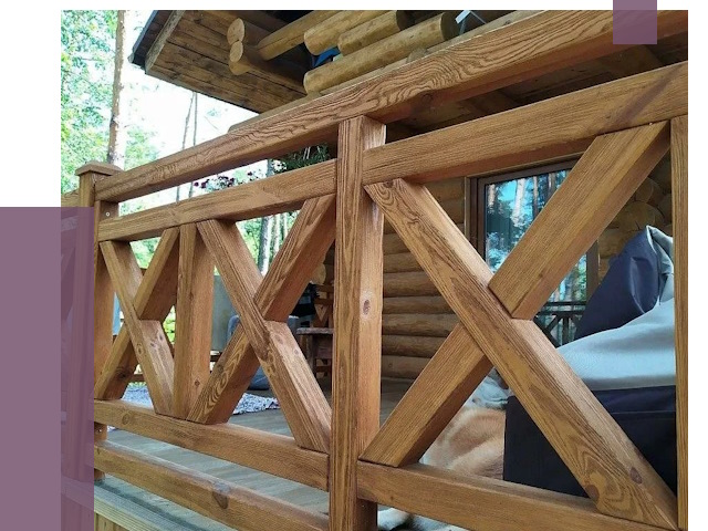 Деревянные перила под ключ в Дальнегорске от 7728 руб. 