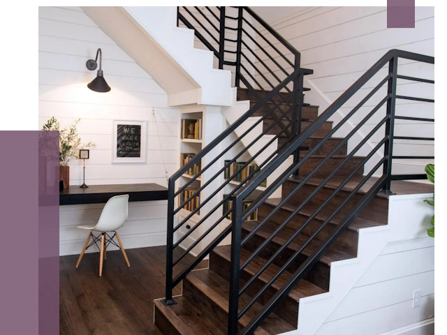 Перила для лестницы в доме в Дальнегорске от 7470 руб. — ПРОЛЁТ-Дль