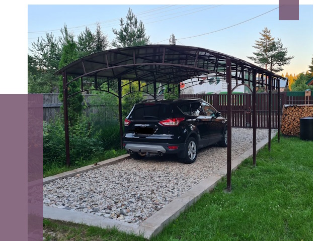 Навесы для автомобиля в Дальнегорске от 13241 руб.  | ПРОЛЁТ-Дль