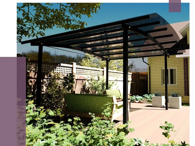 Навесы для террасы в Дальнегорске от 13138 руб. под ключ | ПРОЛЁТ-Дль