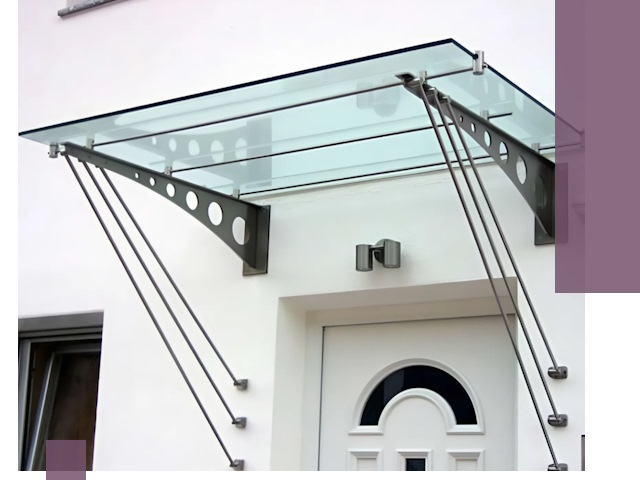 Козырьки над входом под ключ в Дальнегорске — изготовление и монтаж
