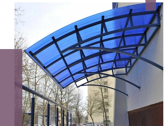 Козырьки из поликарбоната в Дальнегорске от 4328 руб. под ключ | ПРОЛЁТ-Дль