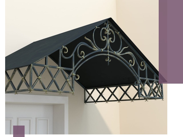 Двускатные металлические козырьки под ключ в Дальнегорске